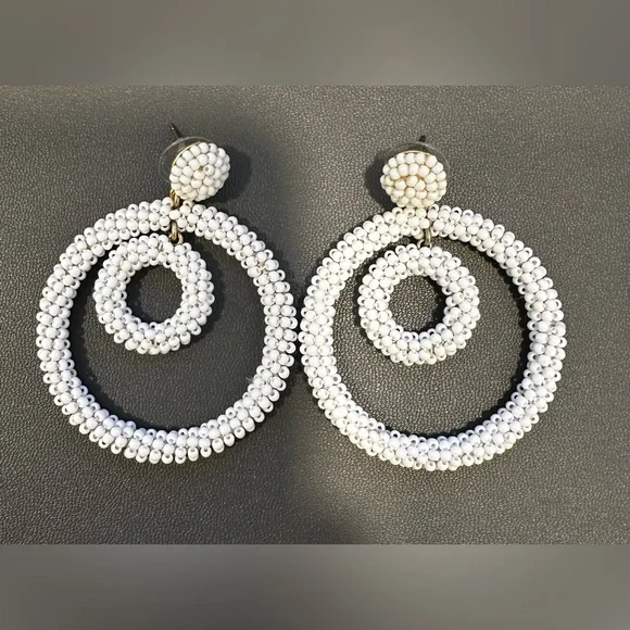 J Crew Factory Boho Beaded Statement Earrings - Picture 6 of 8